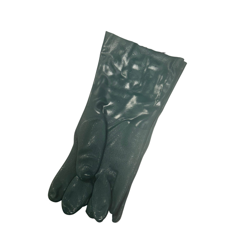 Pair of green gloves on a white background