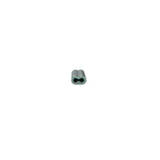 Small metallic object on a white background