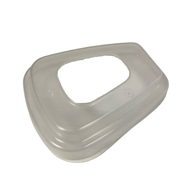 Clear plastic filter cartridge on a white background