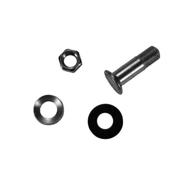 bolt, nut and washers on a white background