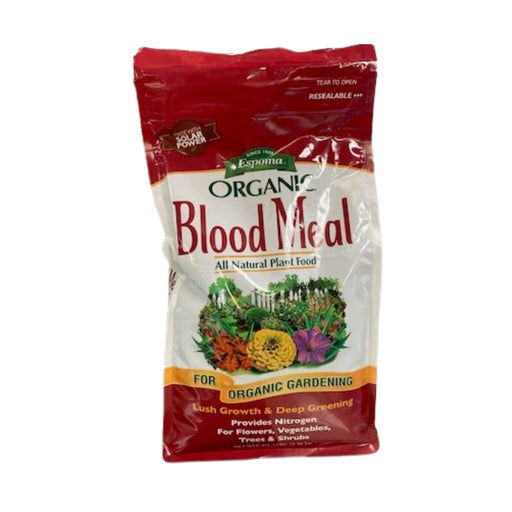 Bag of Espoma Organic Blood Meal on a white background