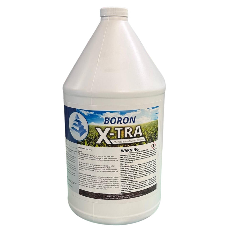 A white jug of Boron X-tra with label on a white background