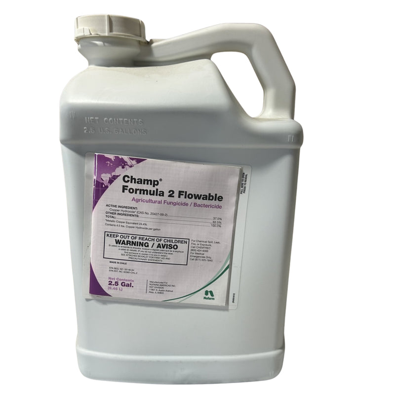 a white jug with a white and purple label against a white background
