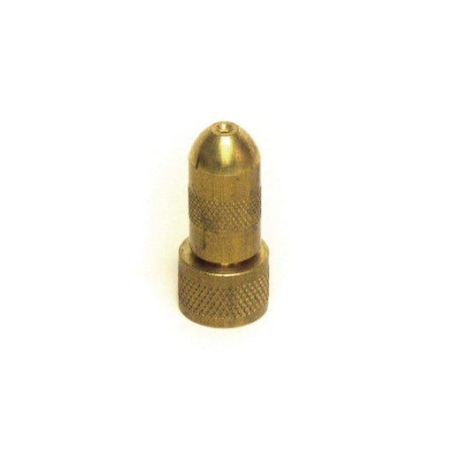 Brass hose nozzle against a white background