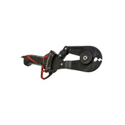 Black Strainrite Crimping tool attached to a black and red Felco shear handle on a white background