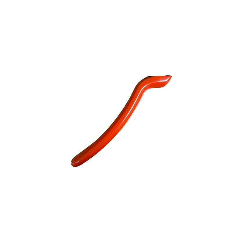 Red plastic handle covering on a white background