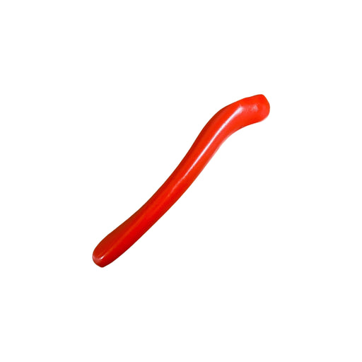 Red plastic handle on a white background
