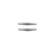 Two metallic springs on a white background