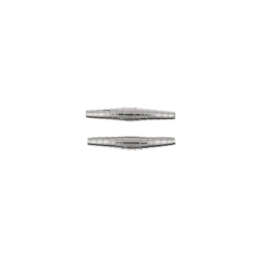 Two metallic springs on a white background