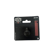 Felco nut and bolt on a black card with product details
