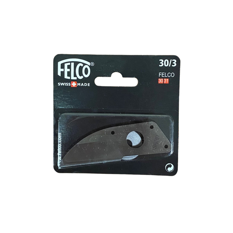  a pruning blade and washer in black packaging with a Felco 30/3 label against a white background