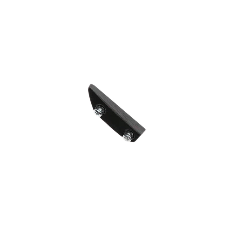 Black pruning shear anvil with two screws on a white background