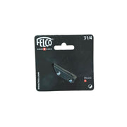 Felco pruning anvil on a black card with label on a white background