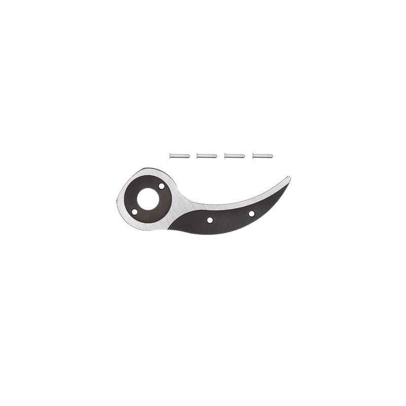 Pruning shear counter-blade with 4 rivets on a white background