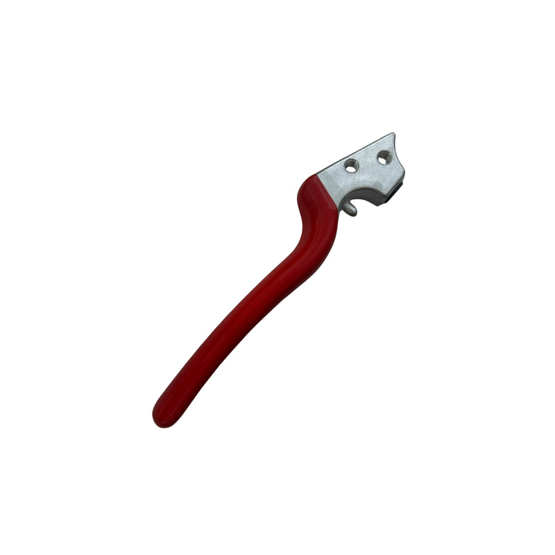 Pruning shear handle assembly with red handle on a white background