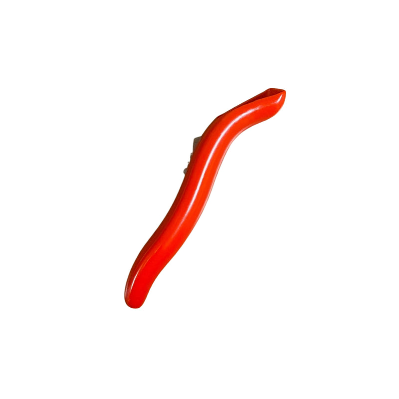 Red blade handle on a white background