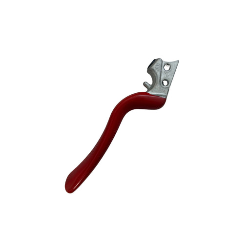 Pruning shear handle assembly with red handle grip on a white background