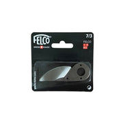 a pruning shear blade in black packing with a Felco 7/3 label on a white background