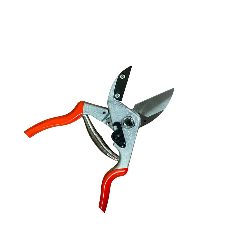 a pair of Felco F31 pruning shears with the blades open on white background