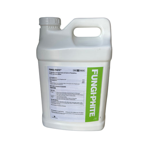 A white plastic jug of Fungiphite fungicide with a handle, screw cap, and a green and white label, shown on a plain white background.