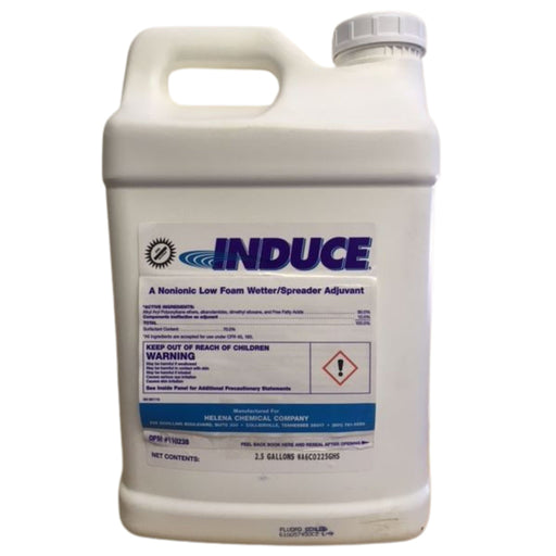 A white jug with a blue and white label on a white background