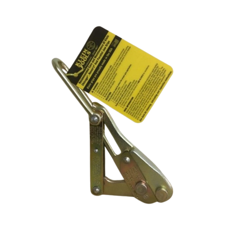 Gold-colored fencing tool with a yellow label on a white background