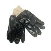 Pair of black gloves on a white background