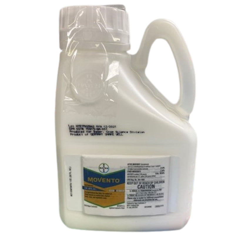 White pesticide container with 'Movento' label on a white background