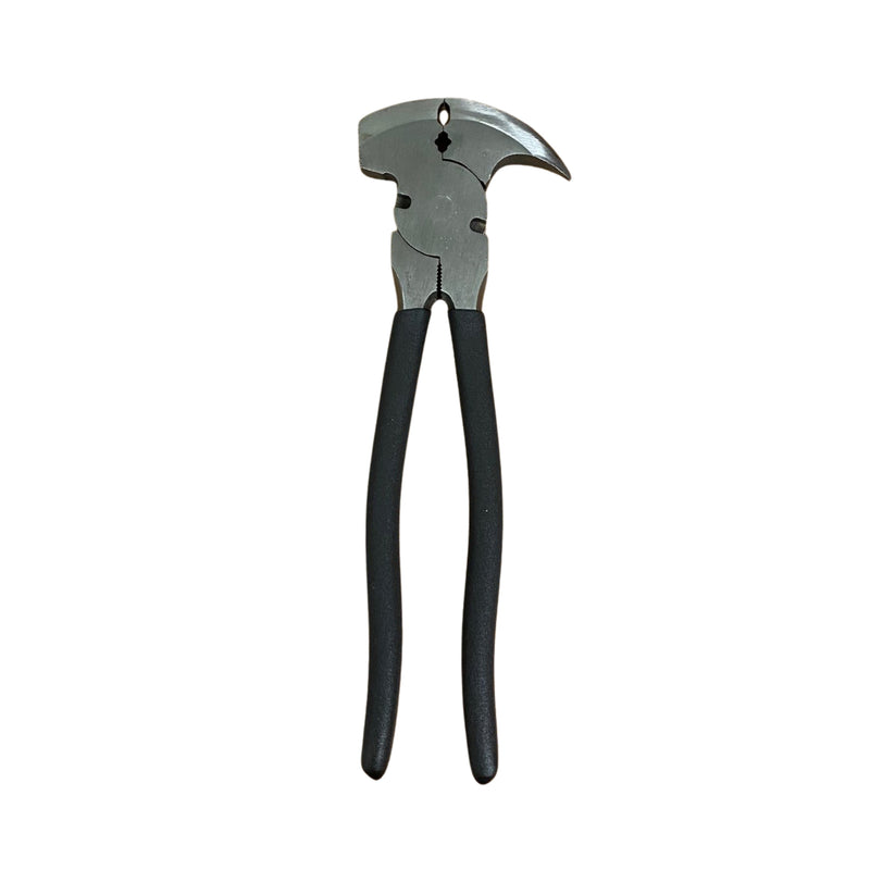black handled fence tool against a white background