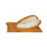 Yellow glove with white interior on a white background