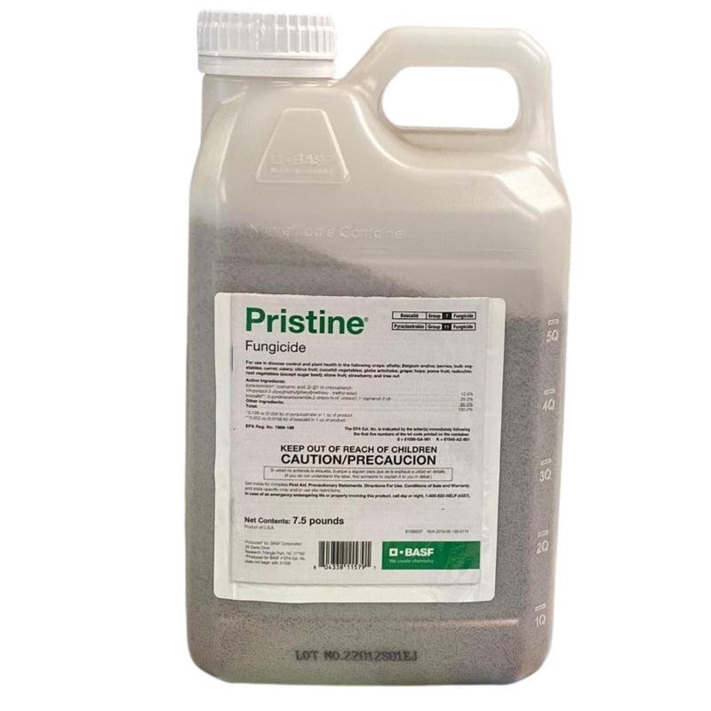 Pristine fungicide container with label on a white background