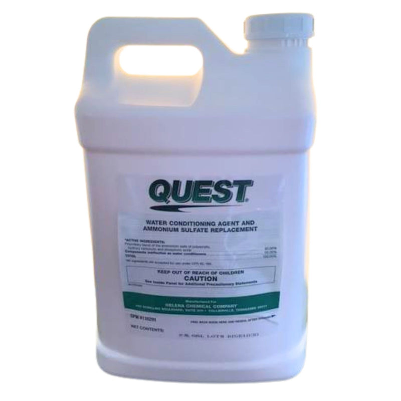 Quest water conditioning agent container on a white background