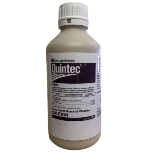 Bottle of Quintec with label on white background