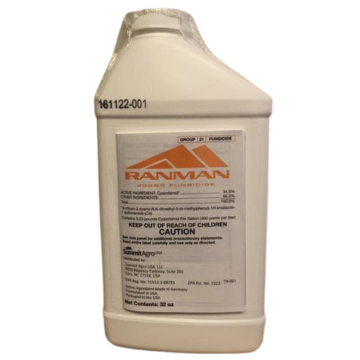 Ranman pesticide container with label on a white background