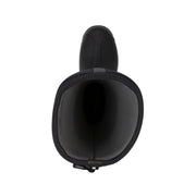 Black rubber boot on a white background