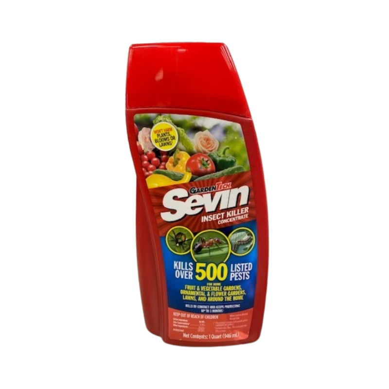 Sevin insect killer bottle on a white background