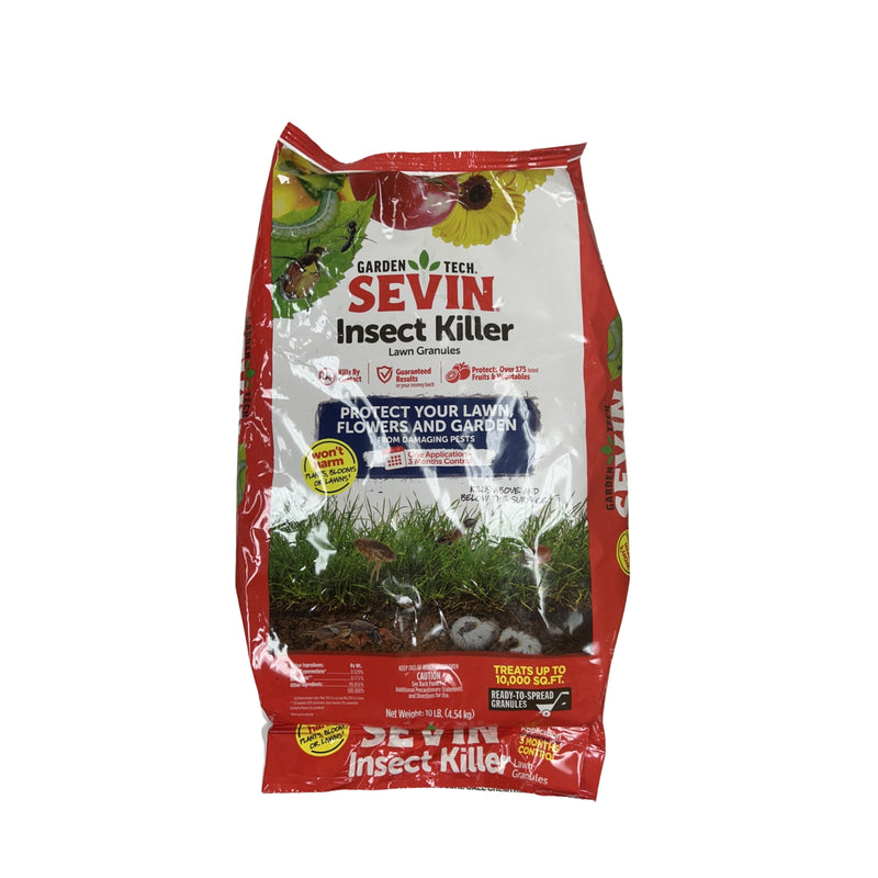 Sevin Insect Killer packaging with red and white design on a white background