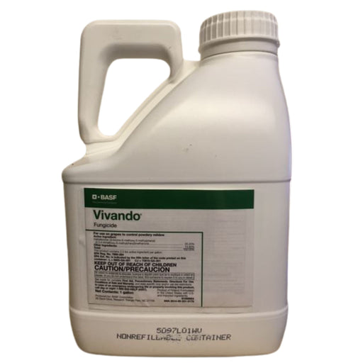 A jug of Vivando Fungicide with a label on a white background.