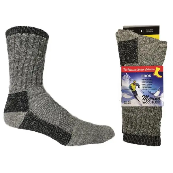 Eros Thermal Merino Wool Crew Socks - 2 pack
